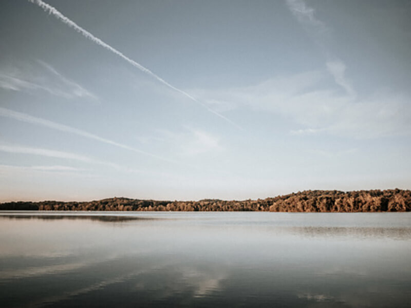 A scenic view of a lake in the USA