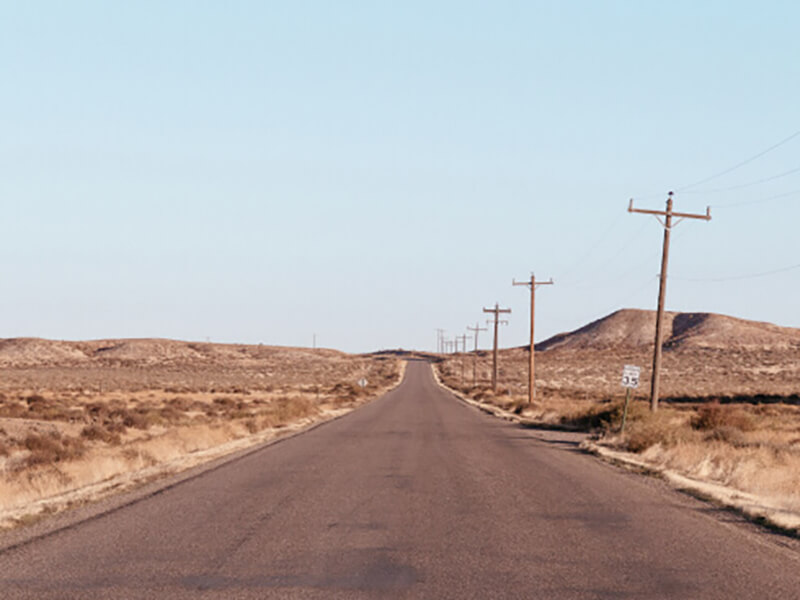 A picture of a long empty road