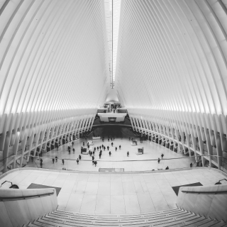 A pointed arch of a hall supporting each other